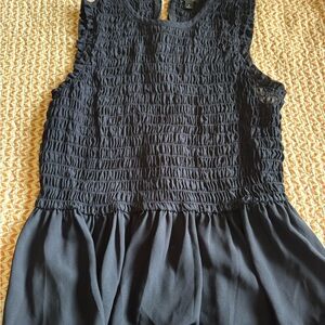 Dark Navy Sleeveless Ann Taylor top. Hook & eye closure on back. Size M.